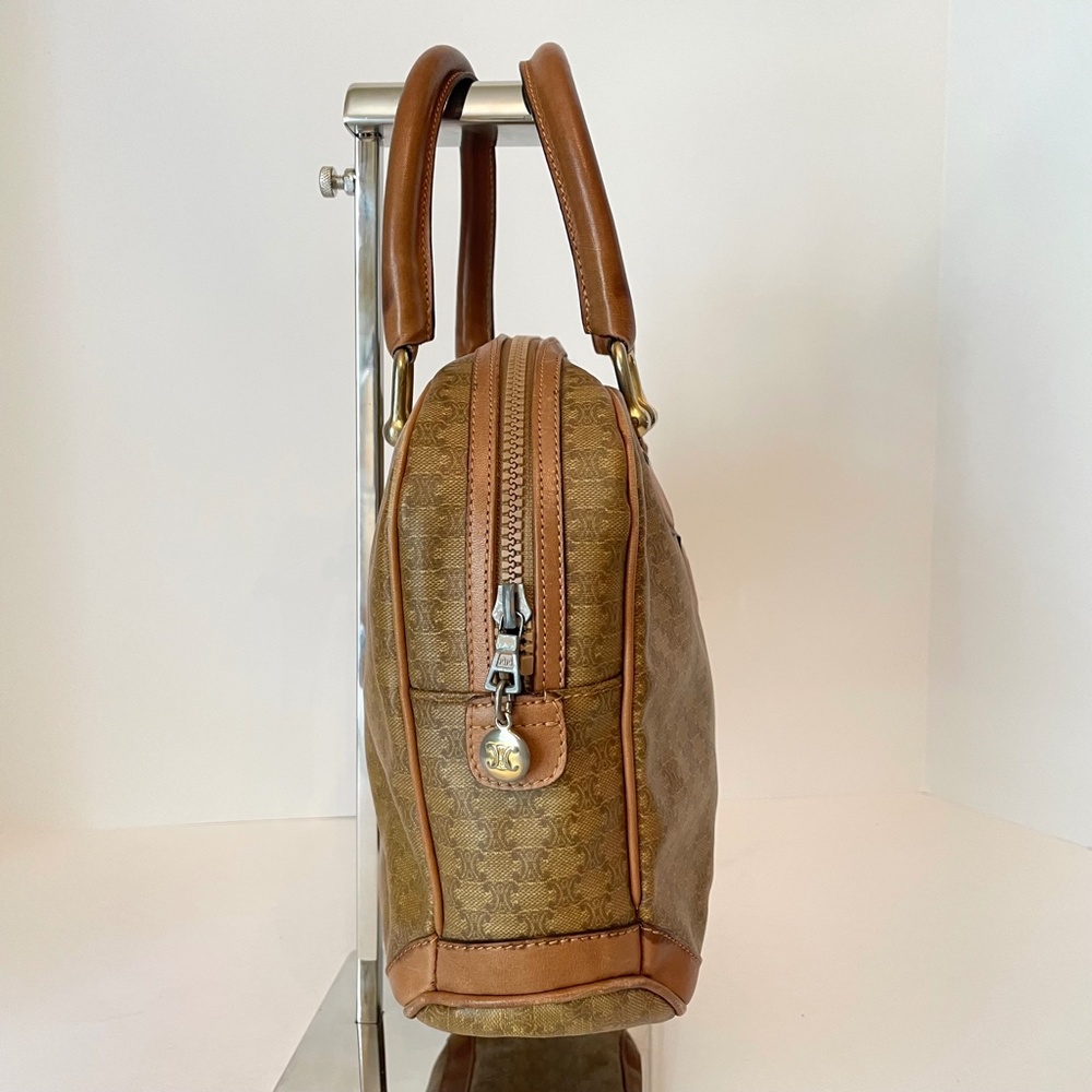 Celine Macadam Vintage Brown/Beige PVC Top Handle Hand Bag - Picture 4 of 16